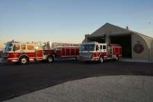 Image of Fire Station with Two Fire trucks
